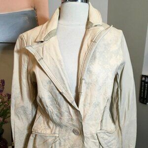 The People of the Labyrinths Tan Leather Jacket